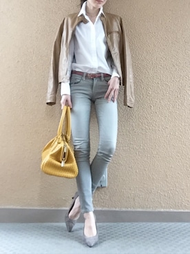 「JAMES PERSE（ジェームスパース）のアイテム（シャツ/ブラウス）」を使った、mikuさん（レディース・158cm）の冬コーディネート