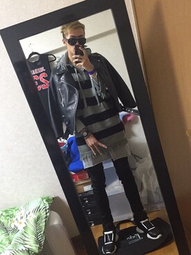 「アイテム（ポンチョ）」を使った、RYUYAさん（メンズ・182cm・20代）の秋コーディネート