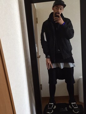 「STAMPD（スタンプド）のアイテム（ブルゾン）」を使った、RYUYAさん（メンズ・182cm）の秋コーディネート
