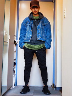 「AMBUSH（アンブッシュ）のアイテム（デニムジャケット）」を使った、Daisuke Sagaraさん（メンズ・173cm）の冬コーディネート