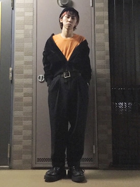 「SUNSEA（サンシー）のアイテム（帽子）」を使った、sakurai maroiさん（メンズ・163cm）の秋コーディネート