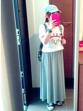 「CONVERSE（コンバース）のCONVERSE コンバース ジャック パーセル / JACK PURCEL（スニーカー）」を使った、asaminさん（レディース・152cm）の夏コーディネート