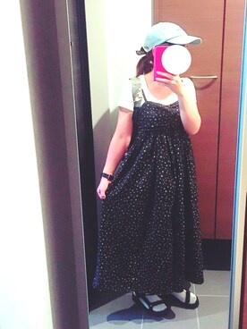 「w closet（ダブルクローゼット）のアイテム（つなぎ/オールインワン）」を使った、asaminさん（レディース・152cm）の夏コーディネート