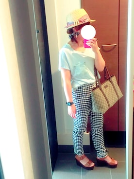 「CHEER（チアー）のアイテム（帽子）」を使った、asaminさん（レディース・152cm）の夏コーディネート