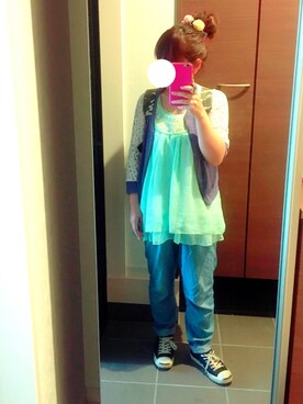 「CONVERSE（コンバース）のCONVERSE コンバース ジャック パーセル / JACK PURCEL（スニーカー）」を使った、asaminさん（レディース・152cm）の夏コーディネート