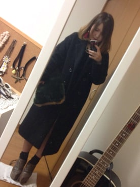 「ENVYM（アンビー）のアイテム（チェスターコート）」を使った、yuklcoさん（レディース・154cm）の冬コーディネート