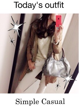 「Simplicite（サンプリシテ）のアイテム（モッズコート）」を使った、Anyaさん（レディース・163cm）の秋コーディネート