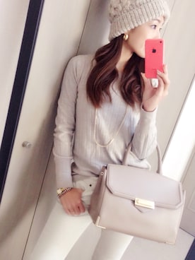 「UNITED ARROWS（ユナイテッドアローズ）のアイテム（ピアス（両耳用））」を使った、Anyaさん（レディース・163cm）の冬コーディネート