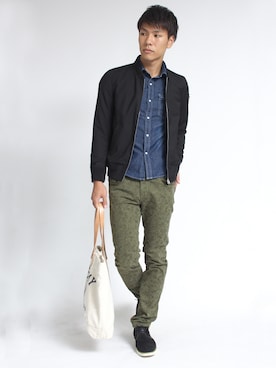 「カモフラパンツ」｜「アイテム（ブルゾン）」を使った、drop19_STAFFさん（メンズ・182cm）の秋コーディネート