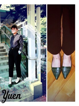 「INITIALS（イニシャルズ）のアイテム（トップス）」を使った、LiliFaithさん（レディース・160cm）の春コーディネート