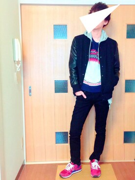 「フード」｜TAISEIさん（メンズ・175cm）の冬コーディネート