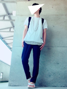 「DHOLIC（ディーホリック）のアイテム（スラックス）」を使った、TAISEIさん（メンズ・175cm）の夏コーディネート