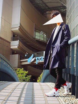 「DHOLIC（ディーホリック）のアイテム（チェスターコート）」を使った、TAISEIさん（メンズ・175cm）の秋コーディネート