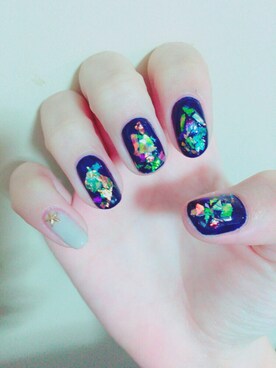 「self nailのアイテム（ハンドケア/ハンドクリーム、ブルー系）」を使った、ゆぱんさん（レディース）の冬コーディネート