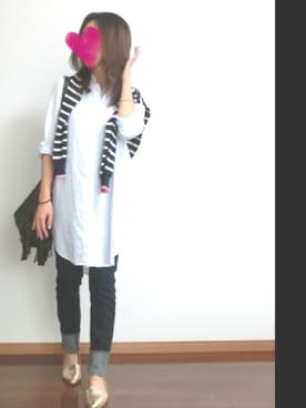 「インディゴデニム」｜「アイテム（シャツワンピース）」を使った、Leeさん（レディース・160cm）の夏コーディネート