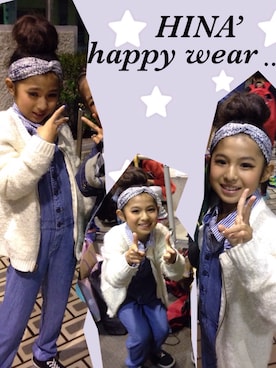 「GAP（ギャップ）のアイテム（ノーカラージャケット）」を使った、ひなゆなこ♡さん（キッズ・130cm）の春コーディネート