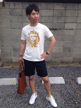 「膝上ショーツ」｜「アイテム（トートバッグ）」を使った、kousuke さん（メンズ・176cm）の夏コーディネート