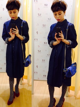 「BARCOS（バルコス）のアイテム」を使った、沖夕子さん（レディース・160cm）の冬コーディネート