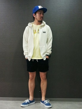 「shorts」｜「アイテム（スウェット）」を使った、SAITOさん（メンズ・166cm）の春コーディネート