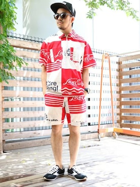 「C.E.L.STORE（セルストア）のアイテム（シューズ）」を使った、SAITOさん（メンズ・166cm）の夏コーディネート