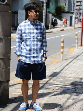 「C.E.L.STORE（セルストア）のアイテム（シューズ）」を使った、SAITOさん（メンズ・166cm）の夏コーディネート