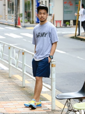 「C.E.L.STORE（セルストア）のアイテム（シューズ）」を使った、SAITOさん（メンズ・166cm）の夏コーディネート