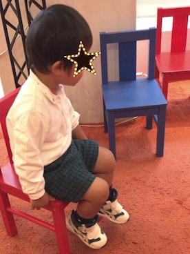 「Familiar （ファミリア）のアイテム（パンツ）」を使った、morrisさん（キッズ・90cm）の秋コーディネート