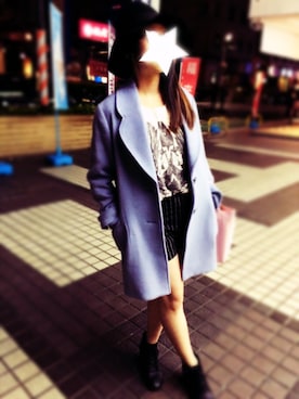 「PAGEBOY（ページボーイ）のアイテム（ピーコート）」を使った、Charlotteタイさん（レディース・152cm）の秋コーディネート