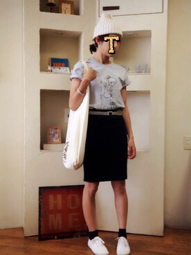 「足長効果」｜「アイテム（グラス/マグカップ/タンブラー）」を使った、つーさん（レディース・162cm）の夏コーディネート