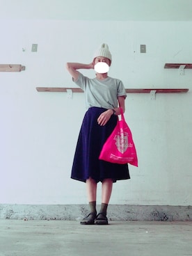 「パックT」｜「アイテム（帽子）」を使った、つーさん（レディース・162cm）の夏コーディネート