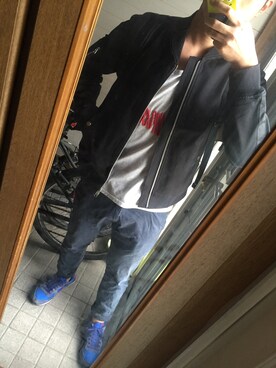 「アイテム（MA-1）」を使った、コウキさん（メンズ・174cm・10代）の秋コーディネート