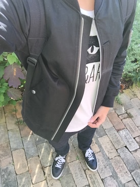 「アイテム（MA-1）」を使った、コウキさん（メンズ・174cm・10代）の秋コーディネート