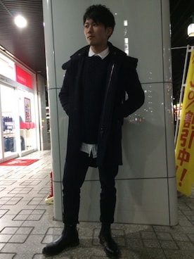 「NANO universe（ナノユニバース）のアイテム（ダッフルコート）」を使った、コウキさん（メンズ・174cm）の冬コーディネート