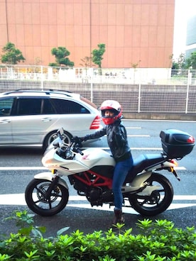 「G-STAR RAW（ジースターロゥ）のアイテム（ライダースジャケット）」を使った、o.norikoさん（レディース・151cm）の秋コーディネート