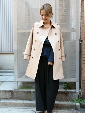「JOURNAL STANDARD relume（ジャーナルスタンダード　レリューム）のアイテム（トレンチコート）」を使った、masu*さん（レディース・160cm）の冬コーディネート
