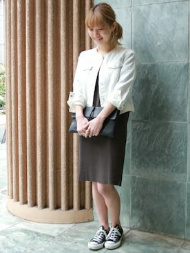 「JOURNAL STANDARD relume（ジャーナルスタンダード　レリューム）のアイテム（ノーカラージャケット）」を使った、masu*さん（レディース・160cm）の冬コーディネート
