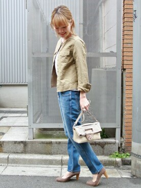 「JOURNAL STANDARD relume（ジャーナルスタンダード　レリューム）のアイテム（ノーカラージャケット）」を使った、masu*さん（レディース・160cm）の冬コーディネート