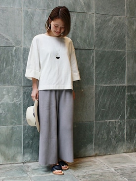 「ワイド」｜masu*さん（レディース・160cm）の春コーディネート