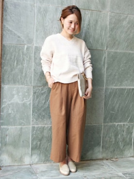 「トーンオントーン」｜masu*さん（レディース・160cm）の秋コーディネート