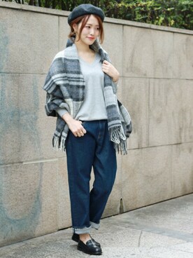 「JOURNAL STANDARD relume（ジャーナルスタンダード　レリューム）のアイテム（ハンチング/ベレー帽）」を使った、masu*さん（レディース・160cm）の秋コーディネート