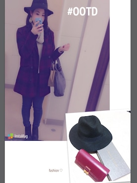 「ハットコーデ」｜HIROYOさん（レディース・167cm）の冬コーディネート