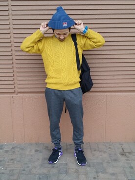 「BEN DAVIS（ベンデイビス）のアイテム（トートバッグ）」を使った、しょうたろうさん（メンズ・164cm）の秋コーディネート