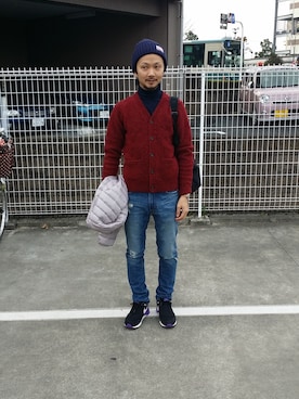 「BEN DAVIS（ベンデイビス）のアイテム（トートバッグ）」を使った、しょうたろうさん（メンズ・164cm）の冬コーディネート