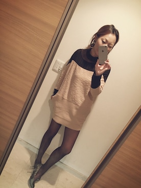 「シースルーワンピース」｜「アイテム（その他）」を使った、ganaさん（レディース・160cm）の秋コーディネート