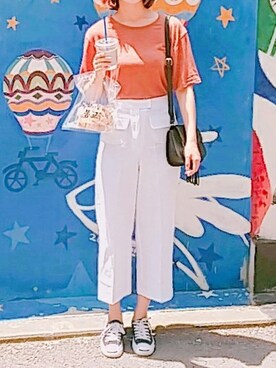 「travel」｜「アイテム（ハンドバッグ）」を使った、jiyeon158さん（レディース・164cm）の春コーディネート