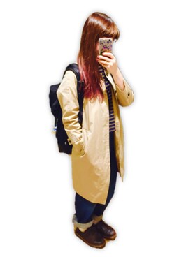 「note et silence （ノートエシロンス）のアイテム（ステンカラーコート）」を使った、せんはるさん（レディース・156cm）の秋コーディネート