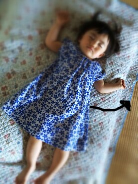 「ブルー x ホワイト」｜Rionyanさん（キッズ・80cm）の夏コーディネート