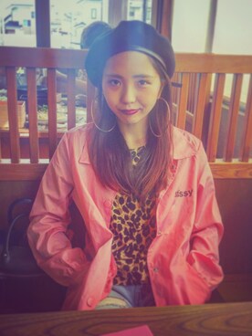 「STUSSY（ステューシー）のアイテム（その他アウター）」を使った、momoさん（レディース・152cm）の秋コーディネート