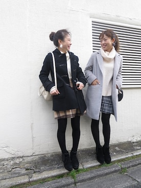 「Chico（チコ）のアイテム（チェスターコート）」を使った、Kana Yoshidaさん（レディース・158cm）の冬コーディネート