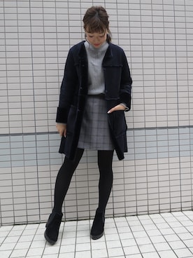 「アイテム（ムートンコート）」を使った、Kana Yoshidaさん（レディース・158cm・20代）の冬コーディネート